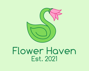 Tulip Flower Swan logo design