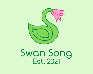 Tulip Flower Swan logo design