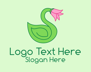 Tulip Flower Swan Logo