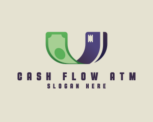 Atm - Cash Credit Letter U logo design