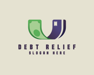 Debt - Cash Credit Letter U logo design