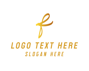 Letter F - Fancy Script Business logo design
