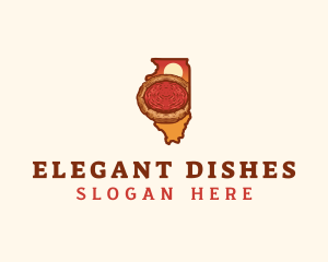 Illinois Deep Dish Pizza logo design