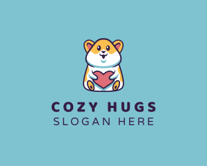 Hamster Heart Hug logo design