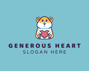 Hamster Heart Hug logo design