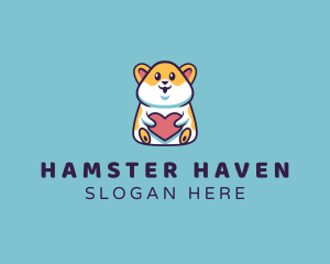 Hamster - Hamster Heart Hug logo design