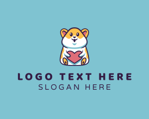 Cute - Hamster Heart Hug logo design
