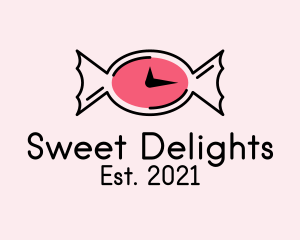 Treats - Sweet Candy Clock logo design