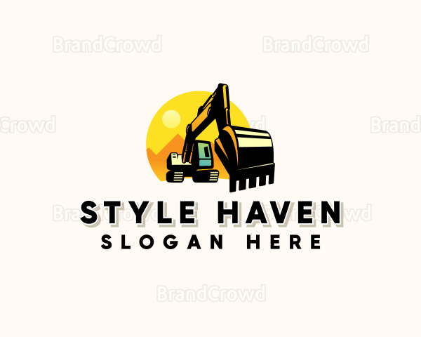 Backhoe Construction Digger Logo