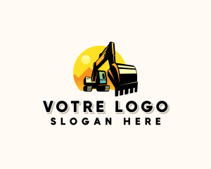 Backhoe Construction Digger Logo