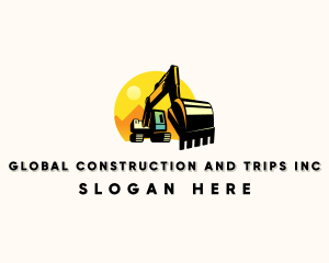 Excavation - Backhoe Construction Digger logo design