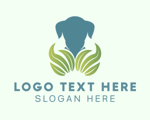 Grooming - Eco Friendly Puppy Leaf logo design