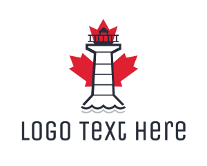 Country - Maple Leaf Lighthouse logo design