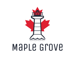 Maple Leaf Lighthouse logo design