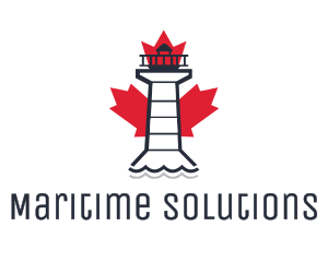 Naval - Maple Leaf Lighthouse logo design