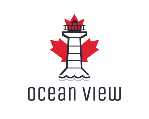 Maple Leaf Lighthouse logo design