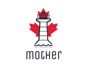 Country - Maple Leaf Lighthouse logo design