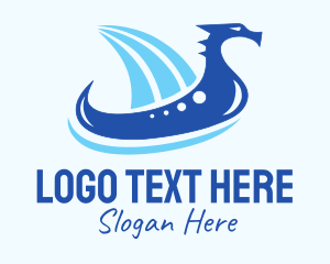 Viking - Blue Dragon Boat logo design