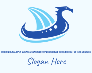 Ship - Blue Dragon Boat logo design