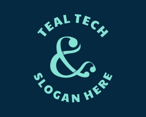 Teal - Teal Ampersand Lettering logo design