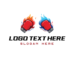 Knockout - Fire Boxing Glove logo design