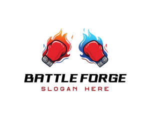 Fight - Fire Boxing Glove logo design