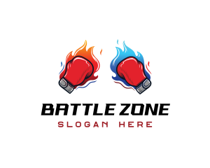 Combat - Fire Boxing Glove logo design