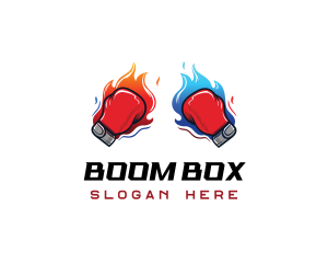 Fire Boxing Glove logo design