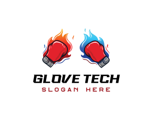 Fire Boxing Glove logo design