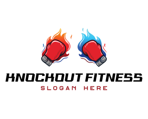 Fire Boxing Glove logo design