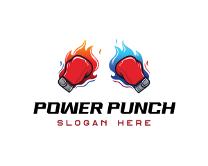 Boxing - Fire Boxing Glove logo design