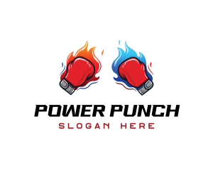 Fire Boxing Glove logo design