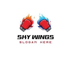 Sports Wear - Fire Boxing Glove logo design