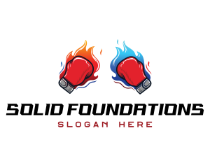 Boxing Gym - Fire Boxing Glove logo design