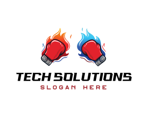 Boxing - Fire Boxing Glove logo design