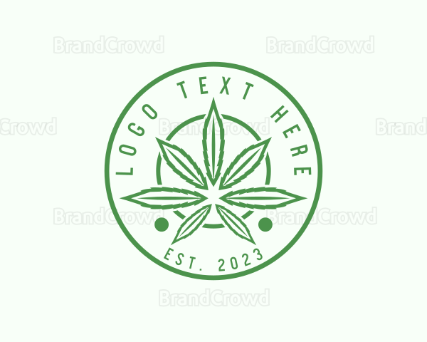 Marijuana Herb Badge Logo