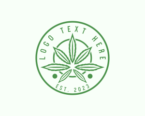 Cannabidiol - Marijuana Herb Badge logo design