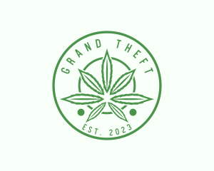 Cannabidioil - Marijuana Herb Badge logo design