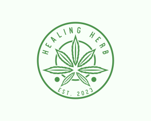 Marijuana Herb Badge logo design