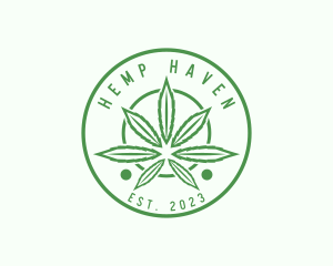 Marijuana Herb Badge logo design