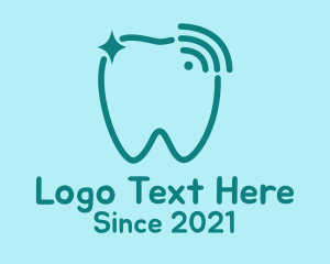Toothbrush - Sparkling Tooth Signal logo design