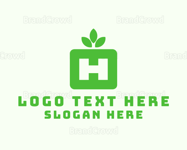 Nature Leaf Letter H Logo