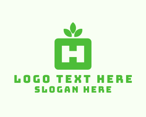 Vegetarian - Nature Leaf Letter H logo design