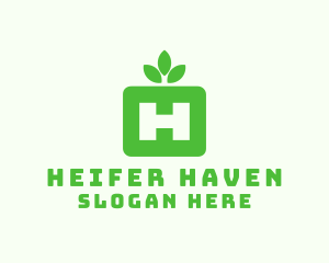 Nature Leaf Letter H logo design