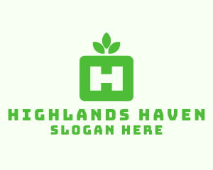 Nature Leaf Letter H logo design