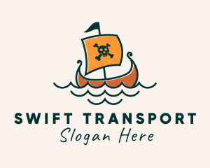 Transporation - Pirate Caravel Ship logo design