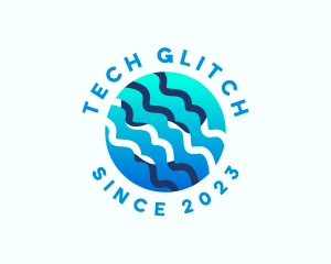 Wave Tech Sphere logo design