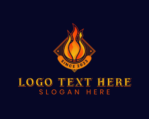 League - Basketball Flame Varsity logo design