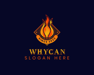 Basketball Flame Varsity Logo