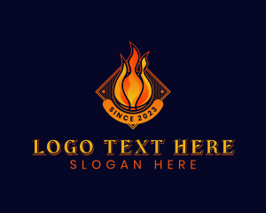 Basketball Flame Varsity Logo